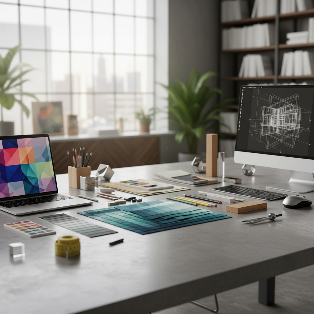 Grafik Tasarım konusunu temsil eden profesyonel kapak görseli